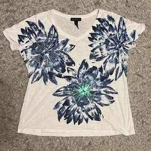 Womans beaded floral tee